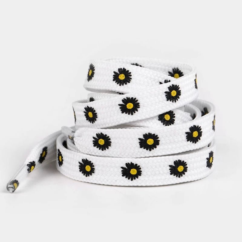 10 Colors Cotton Shoelaces Flat Daisy Flower Shoe laces Used For Young Students Little White Shoes Sneakers AF1 Shoelace 1 Pair - VigDeals