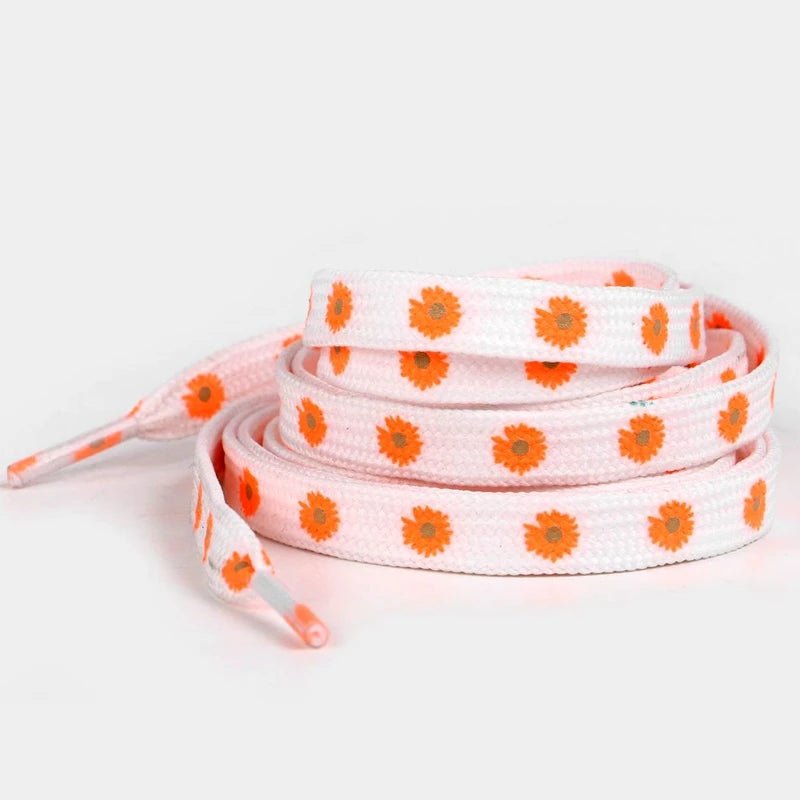 10 Colors Cotton Shoelaces Flat Daisy Flower Shoe laces Used For Young Students Little White Shoes Sneakers AF1 Shoelace 1 Pair - VigDeals