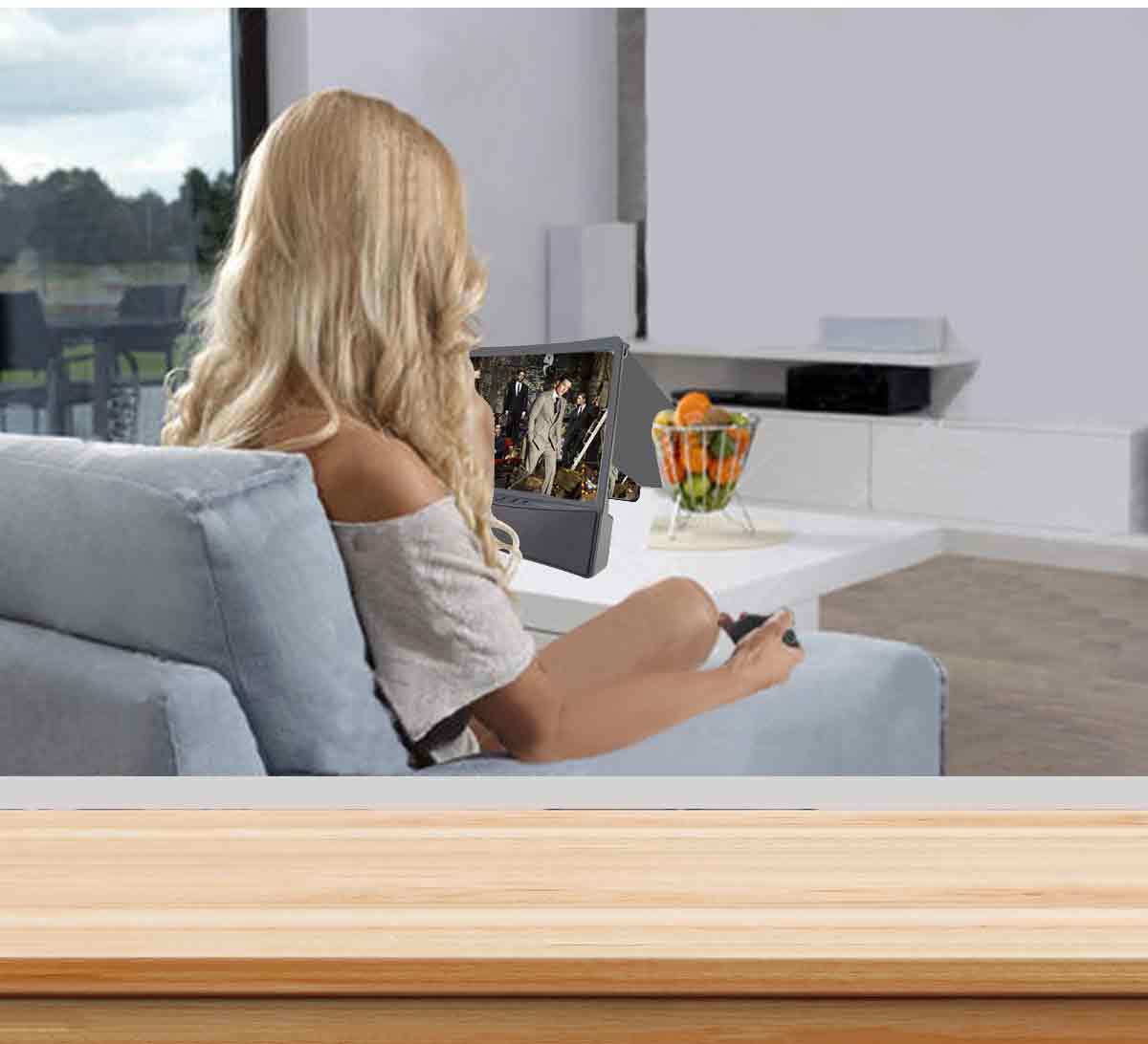 10 Inch Curved Screen Mobile Phone Screen Magnifier with Two Bluetooth Speaker - VigDeals