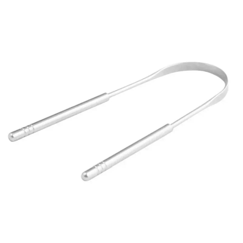 1/2 Pcs Reusable Stainless Steel Useful Tongue Scraper Cleaner Fresh Breath Cleaning Coated Tongue Oral Hygiene Care Tools - VigDeals