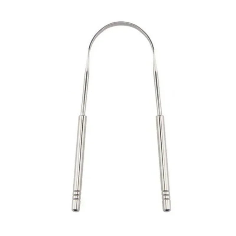 1/2 Pcs Reusable Stainless Steel Useful Tongue Scraper Cleaner Fresh Breath Cleaning Coated Tongue Oral Hygiene Care Tools - VigDeals