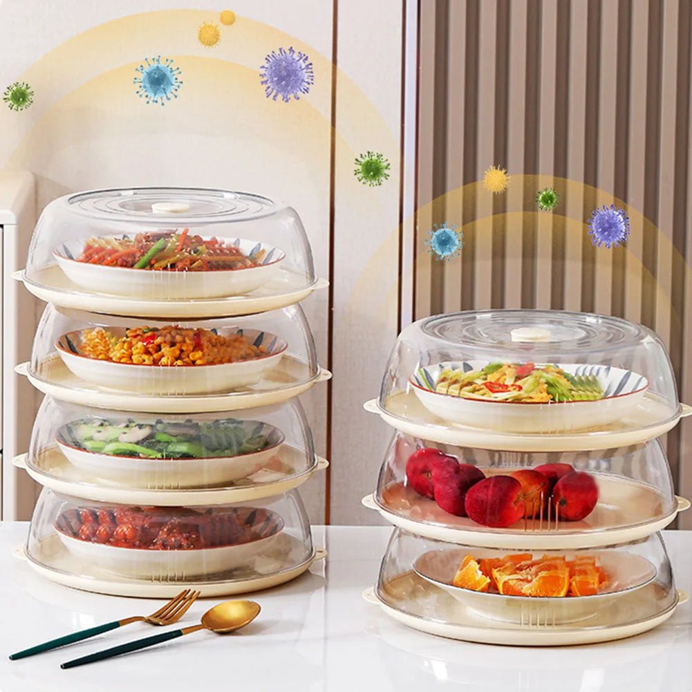 1/3 Pcs Stacked Storage Food Cover Clear Insulation Vegetable Cover Stackable with Transparent Lid Practical Kitchen Accessories - VigDeals