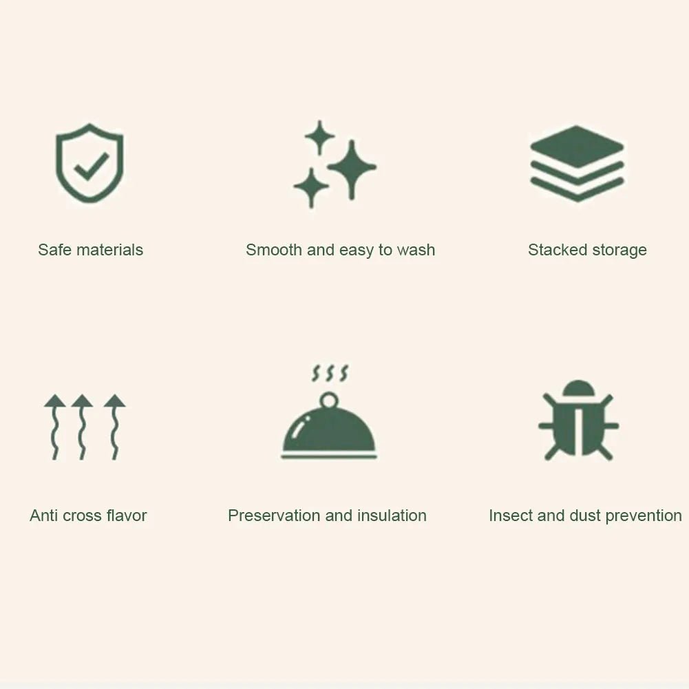 1/3 Pcs Stacked Storage Food Cover Clear Insulation Vegetable Cover Stackable with Transparent Lid Practical Kitchen Accessories - VigDeals