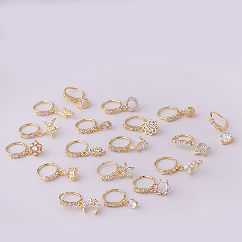 New Popular Water Drop Zircon Pendant Nose Ring