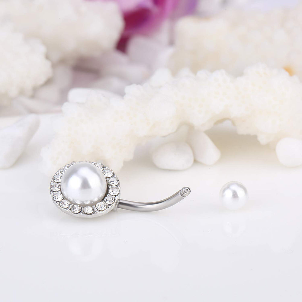 10 Styles Sexy Dangling Navel Belly Button Ring Oreja 14G Double Round Cubic Zirconia 316L Surgical Steel Belly Piercing Jewelry