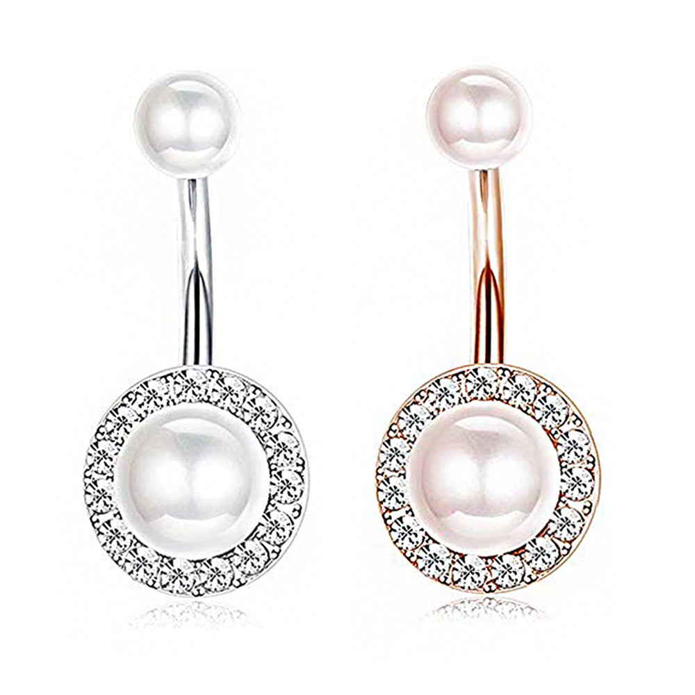 10 Styles Sexy Dangling Navel Belly Button Ring Oreja 14G Double Round Cubic Zirconia 316L Surgical Steel Belly Piercing Jewelry