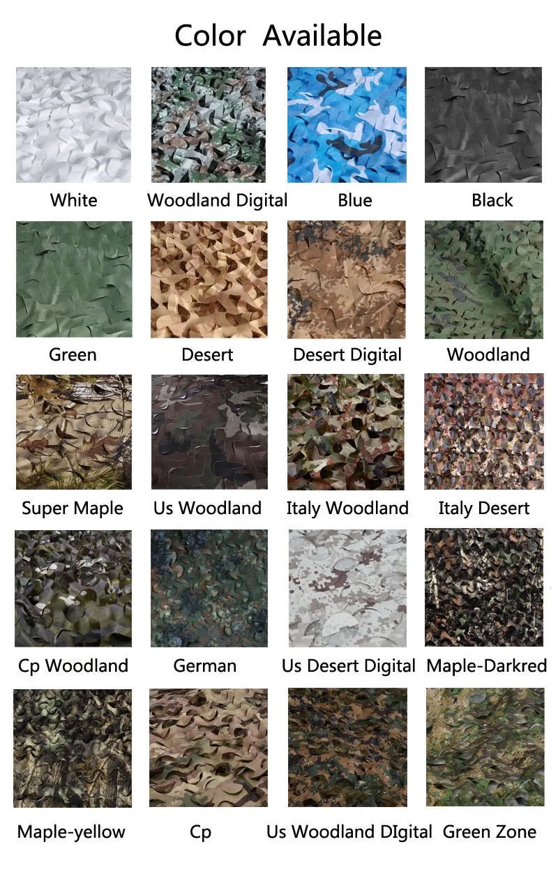 1.5x2m Outdoor Military Camouflage Net for Hunting Woodland Camo Netting Fabric Car Cover Awnings Camping Sun Shelter Tent Shade - VigDeals