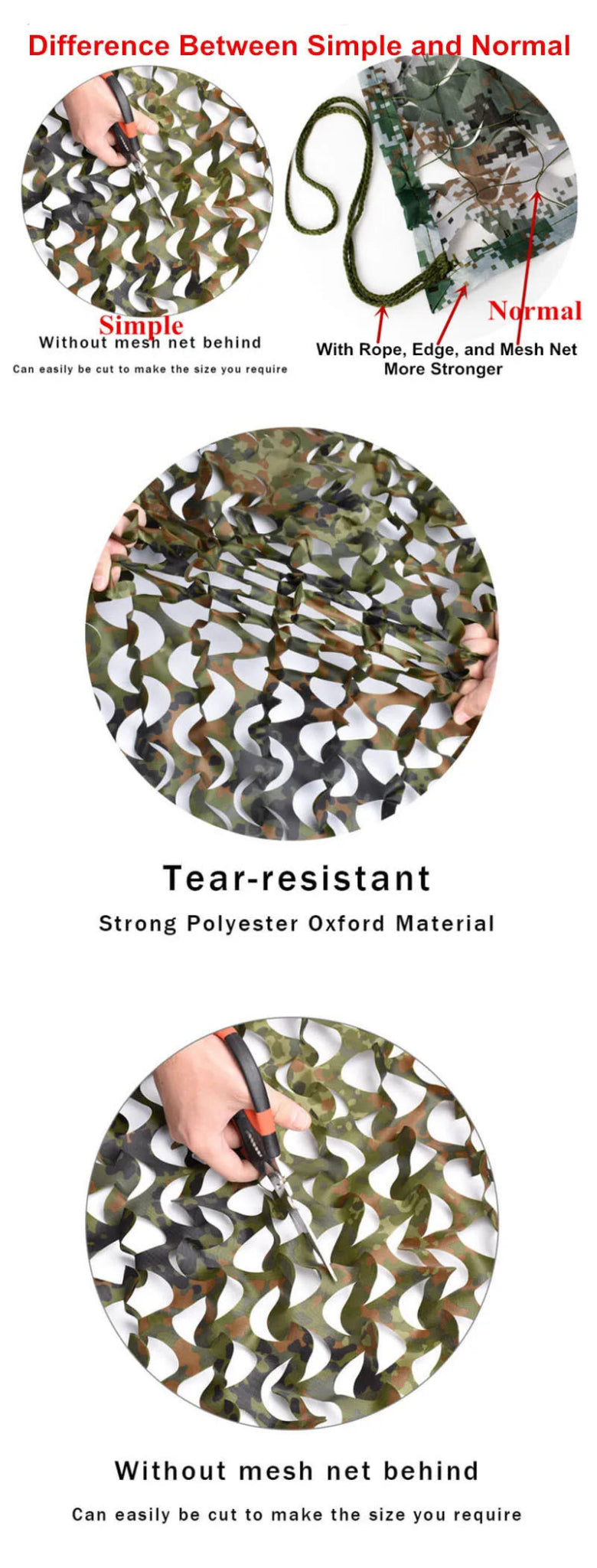 1.5x2m Outdoor Military Camouflage Net for Hunting Woodland Camo Netting Fabric Car Cover Awnings Camping Sun Shelter Tent Shade - VigDeals