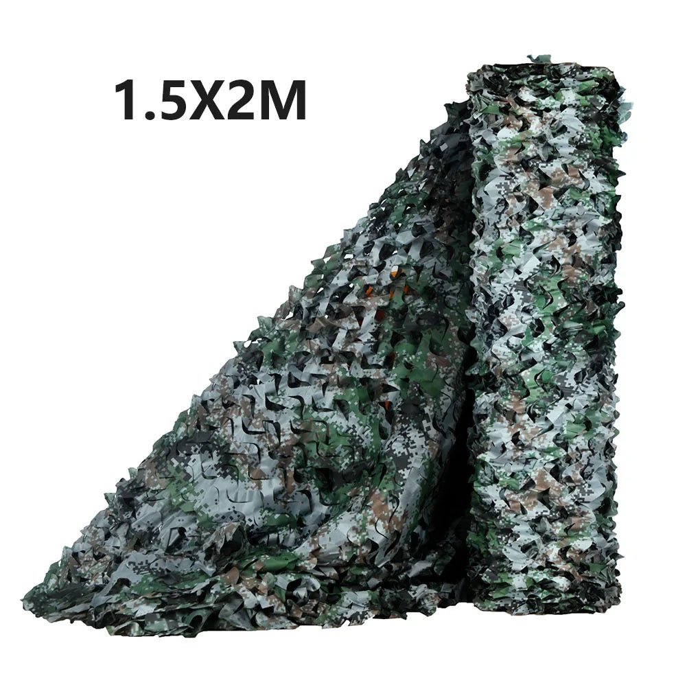 1.5x2m Outdoor Military Camouflage Net for Hunting Woodland Camo Netting Fabric Car Cover Awnings Camping Sun Shelter Tent Shade - VigDeals
