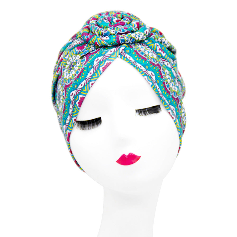 European And American Popular Retro Turban Hats African Handmade Spiral Flower Hats Bohemian Fashion Hats