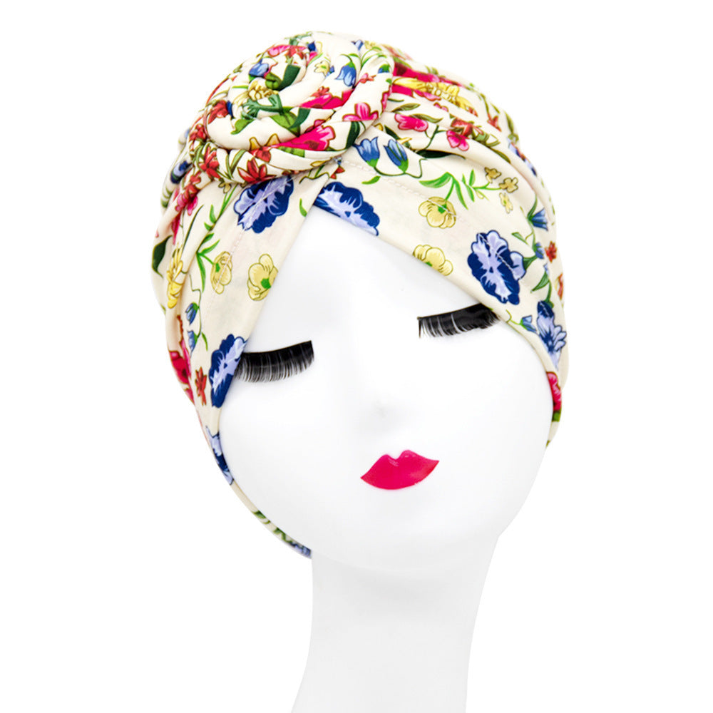 European And American Popular Retro Turban Hats African Handmade Spiral Flower Hats Bohemian Fashion Hats