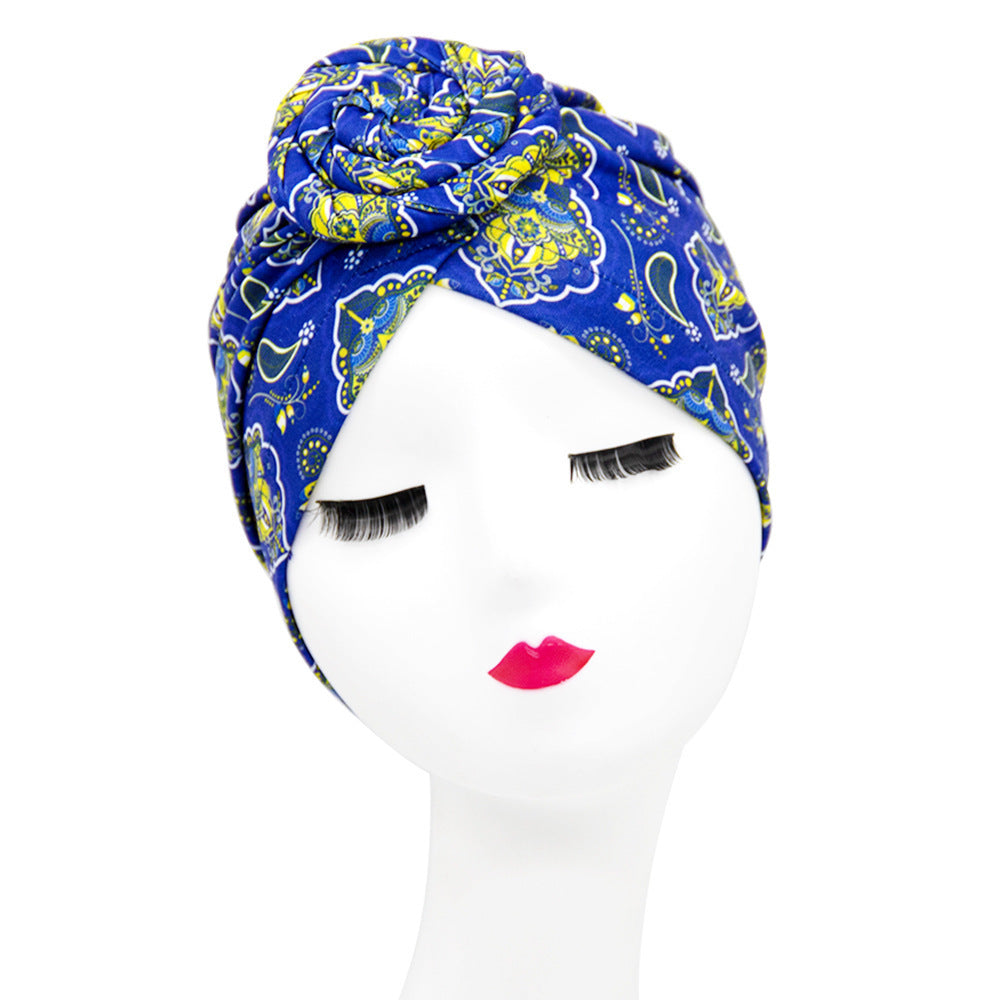 European And American Popular Retro Turban Hats African Handmade Spiral Flower Hats Bohemian Fashion Hats
