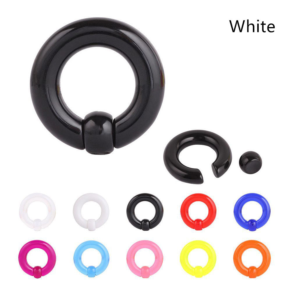 Puncture Nose Multicolor Acrylic Clip Ball Ring