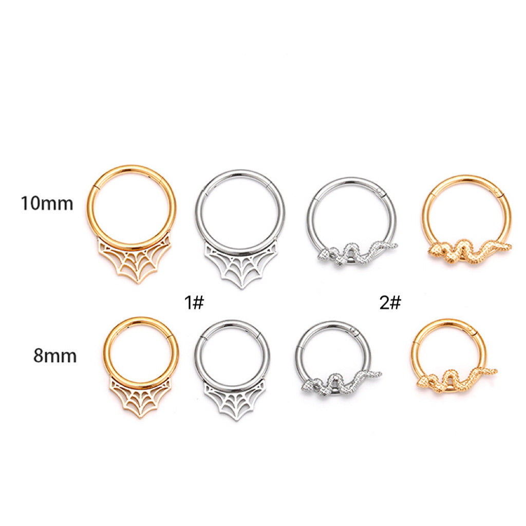 Stainless Steel Snake Spider Web Nose Ring