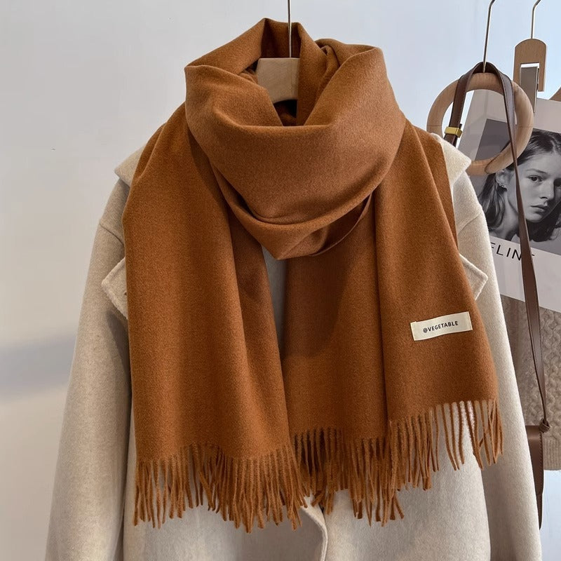 Women's Solid Color Scarf Winter All-matching High-grade Shawl