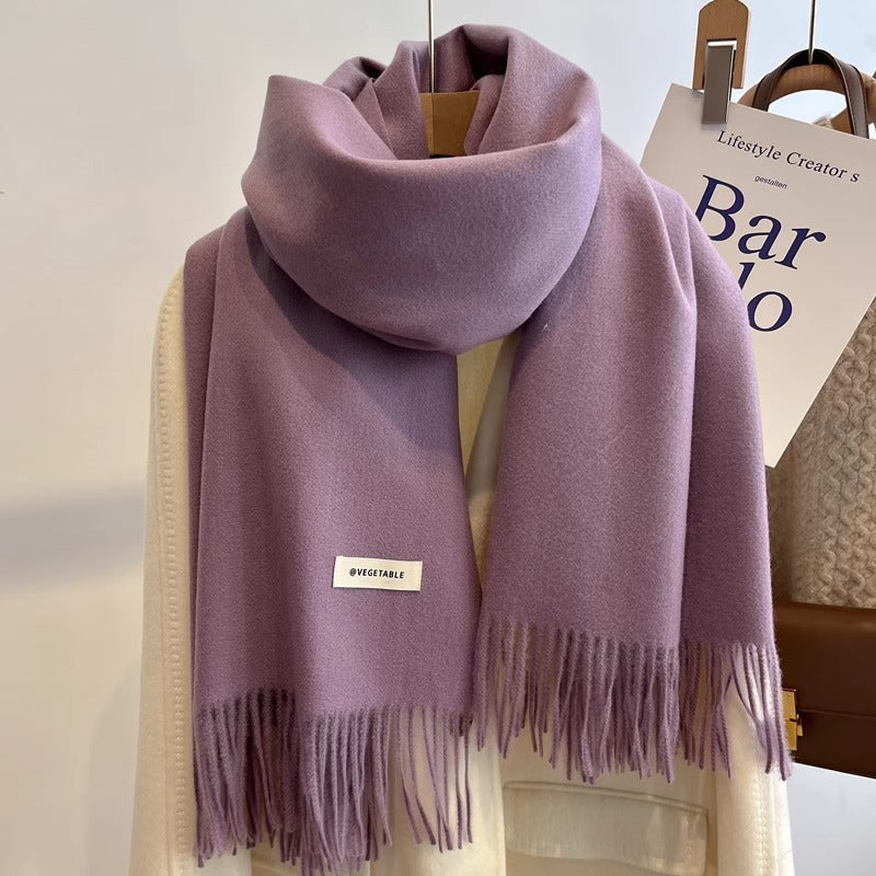 Women's Solid Color Scarf Winter All-matching High-grade Shawl