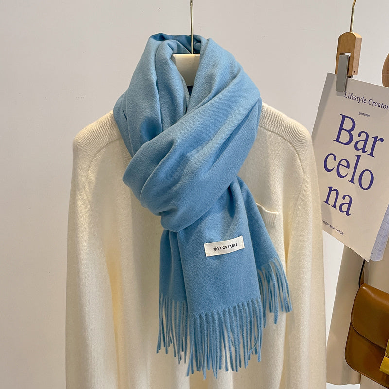 Women's Solid Color Scarf Winter All-matching High-grade Shawl