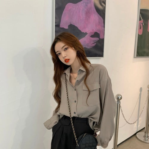 Retro Hong Kong style shirt women