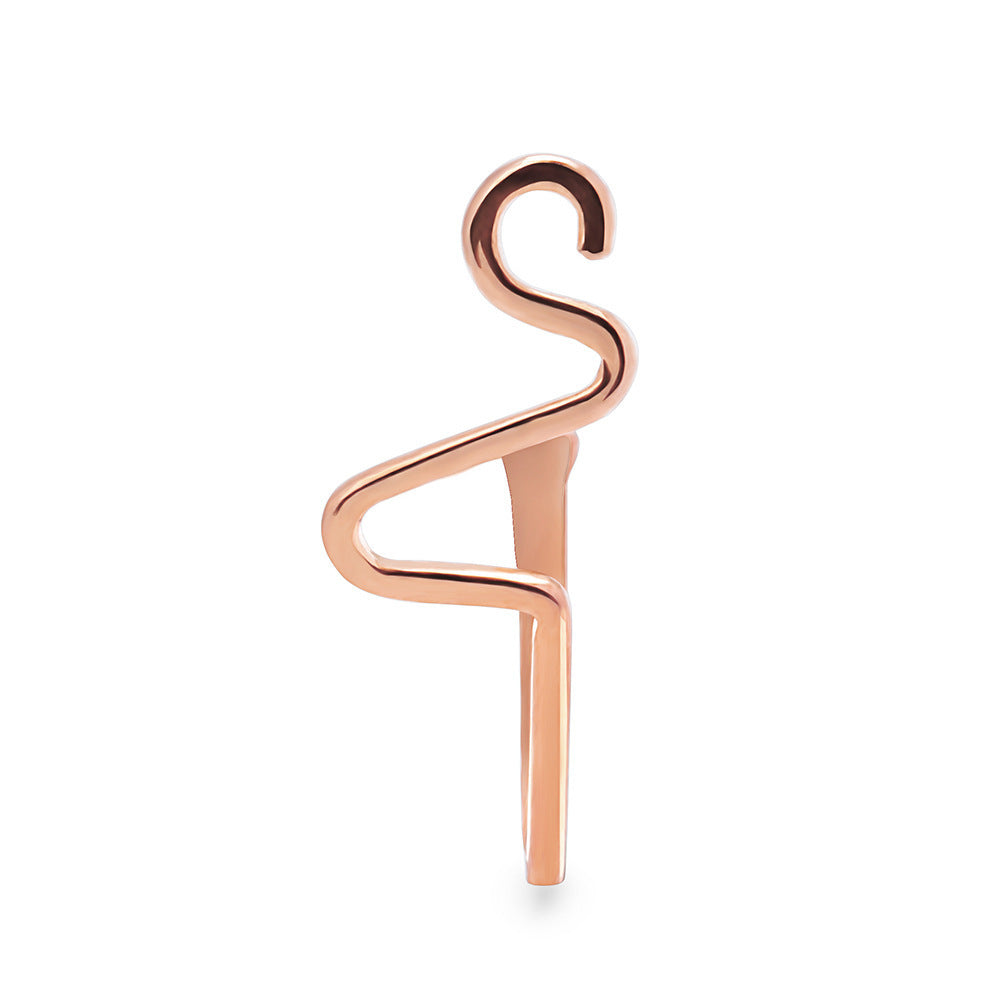 Handmade Copper-plated Real Gold Non-perforated False Nose Ring Nail U-shaped Nose Clip To Wear Nose Ornament