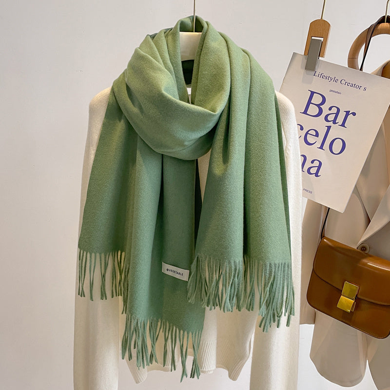Women's Solid Color Scarf Winter All-matching High-grade Shawl