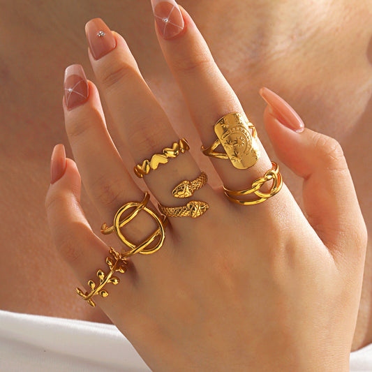 Fashion Stainless Steel Simple Heart-shaped Open Ring