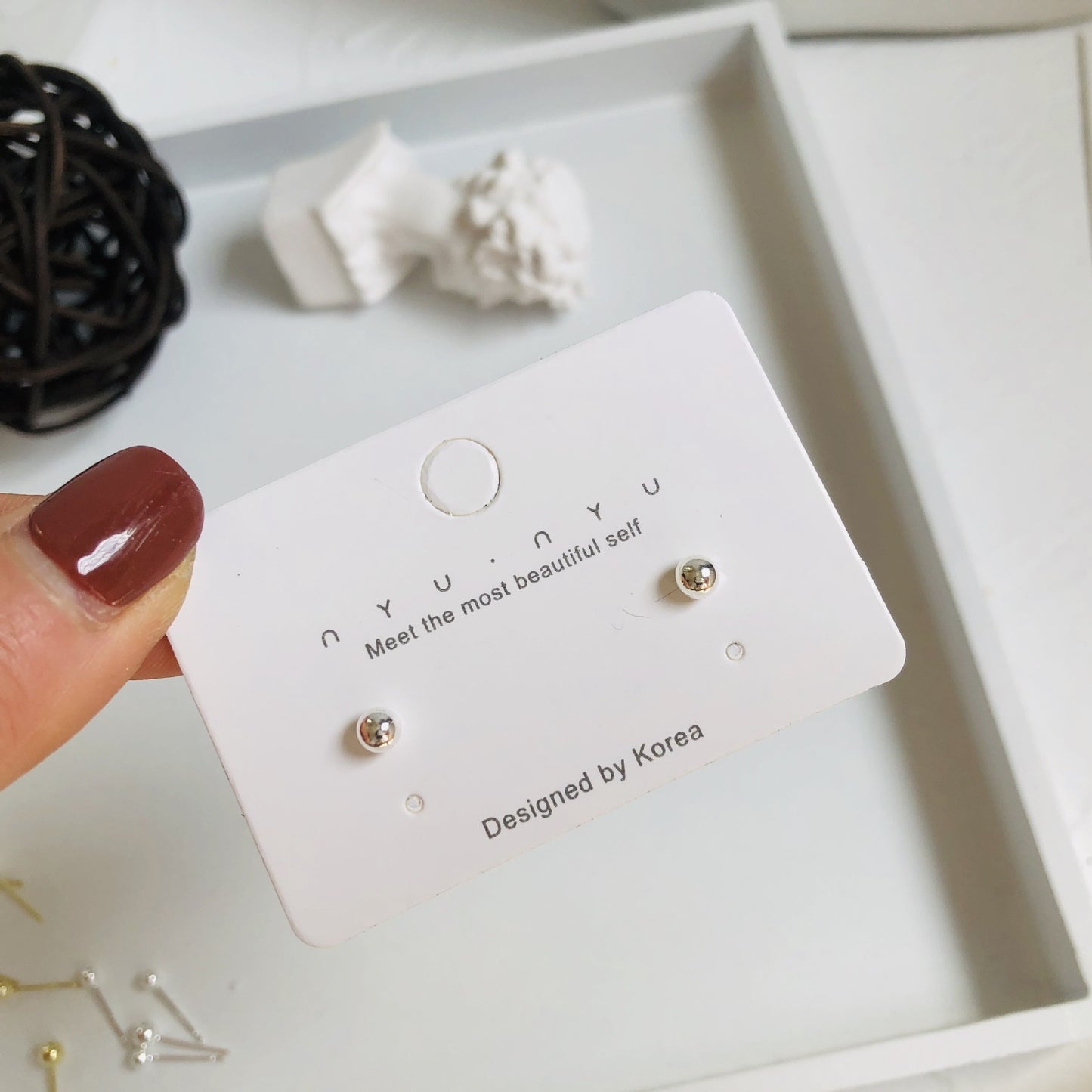 Sterling Silver Needle Mini 3-4mm Beanie Small Ear Studs