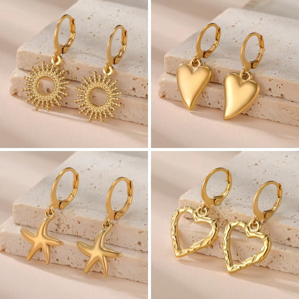 New Creative Personality SUNFLOWER Ear Clip Fashion And All-match