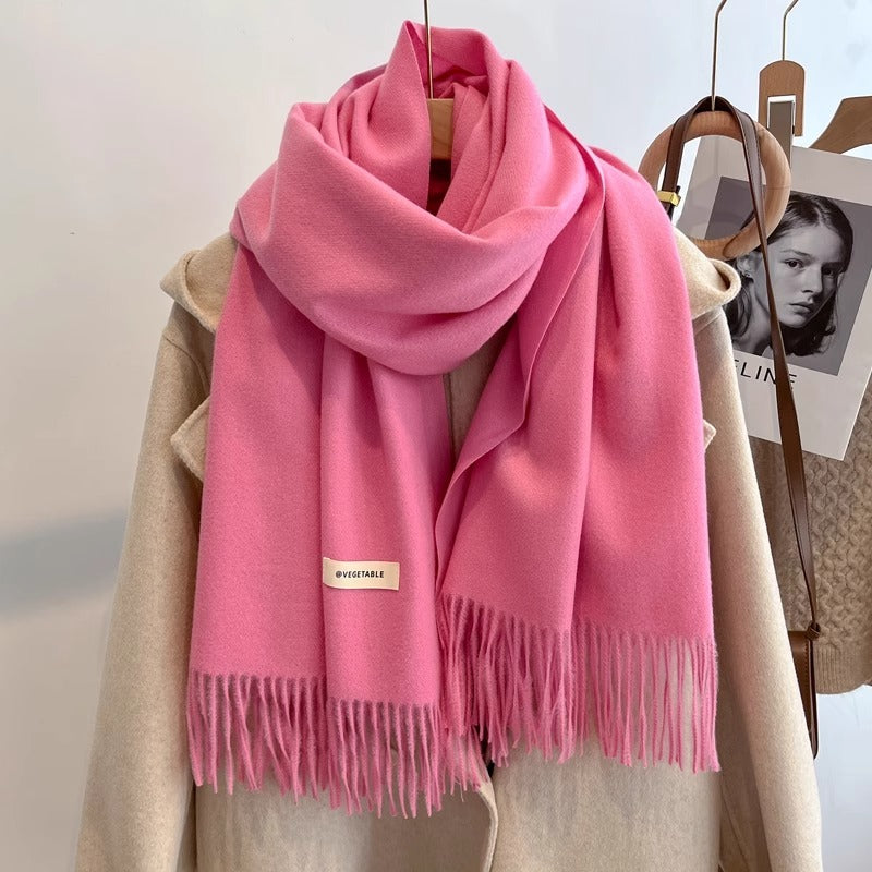 Women's Solid Color Scarf Winter All-matching High-grade Shawl