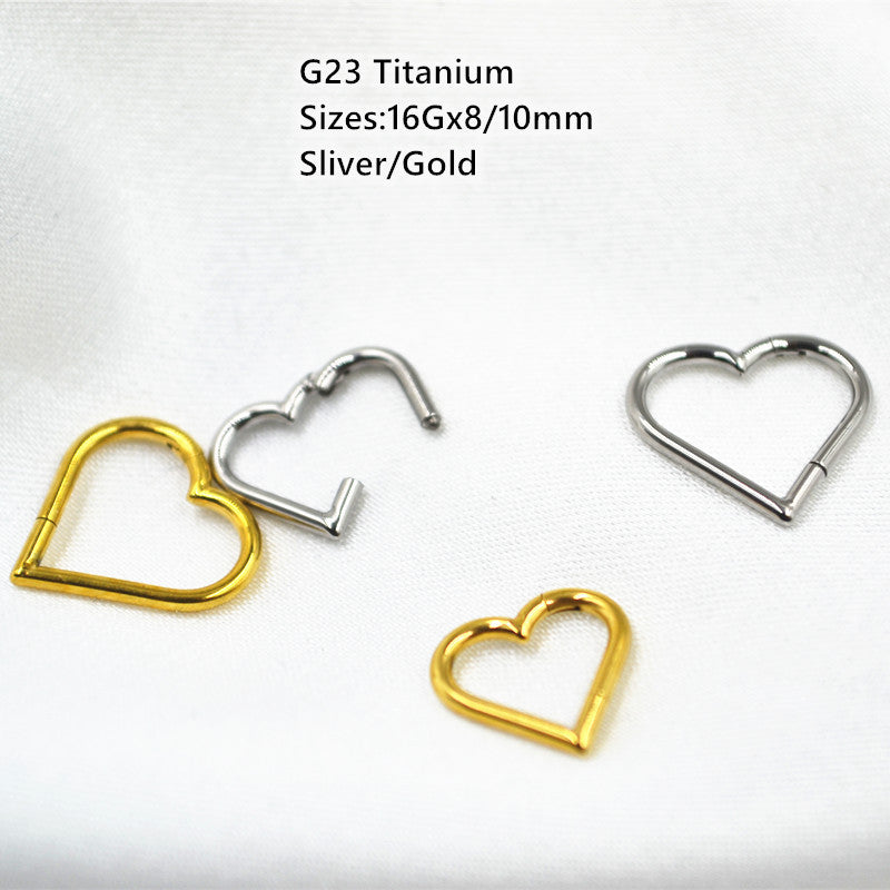 Titanium Alloy Body Piercing Heart Nose Ring