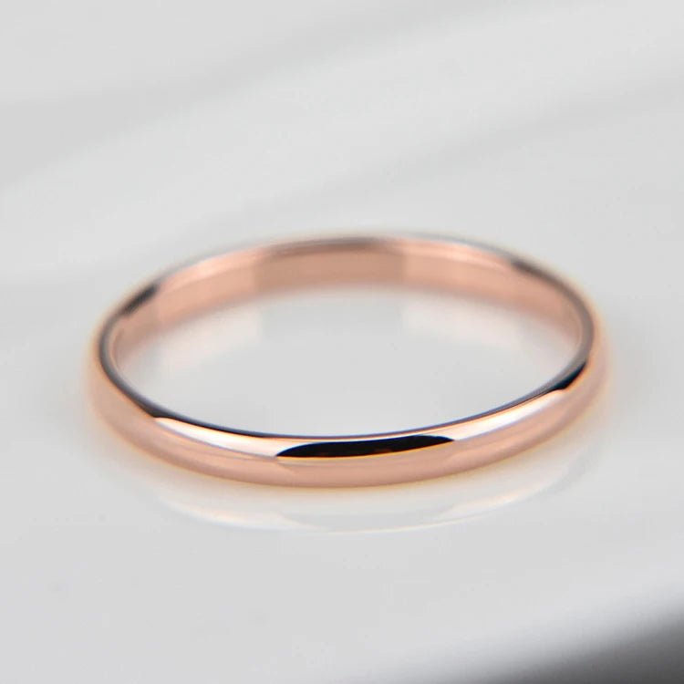 #4 5 6 7 8 9 10 Size Thin Titanium Steel Couple Ring Smooth Fashion 18K Rose Gold Finger Ring 1pc For Women and Men Jewelry gift - VigDeals
