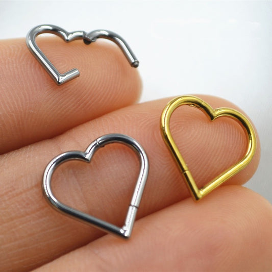 Titanium Alloy Body Piercing Heart Nose Ring