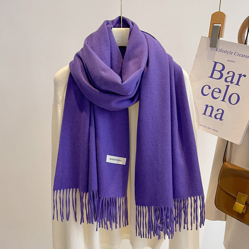 Women's Solid Color Scarf Winter All-matching High-grade Shawl