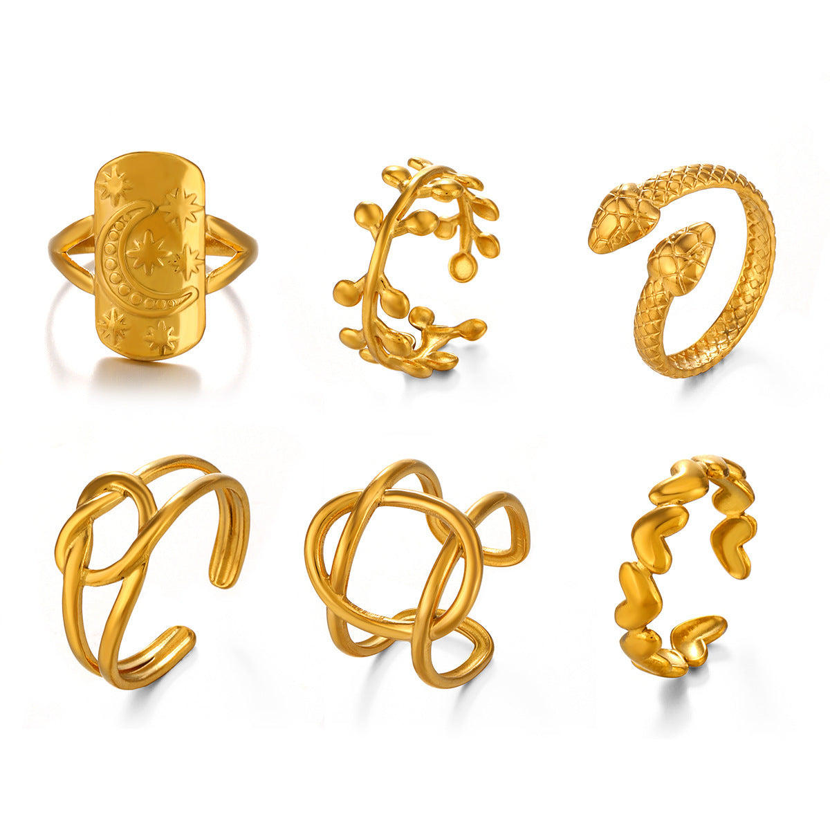 Fashion Stainless Steel Simple Heart-shaped Open Ring