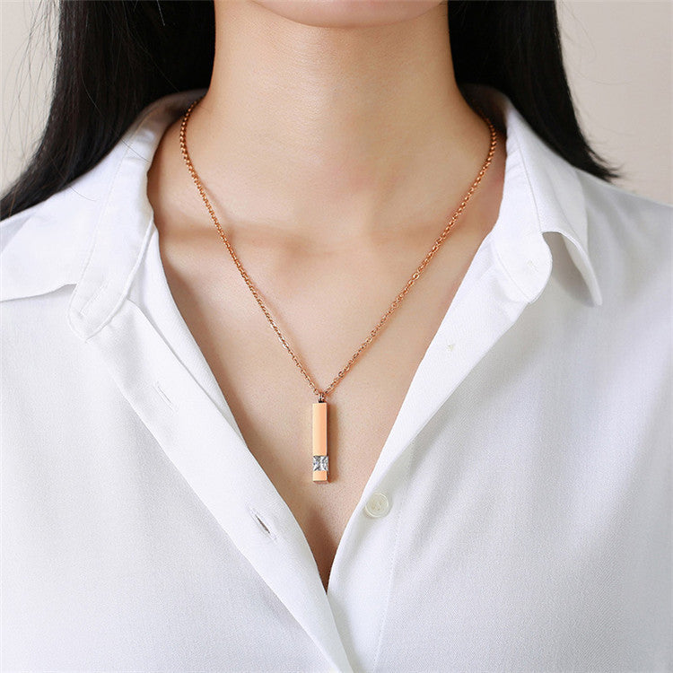 Stainless Steel Perfume Bottle Pendant Necklace