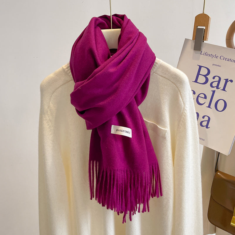 Women's Solid Color Scarf Winter All-matching High-grade Shawl
