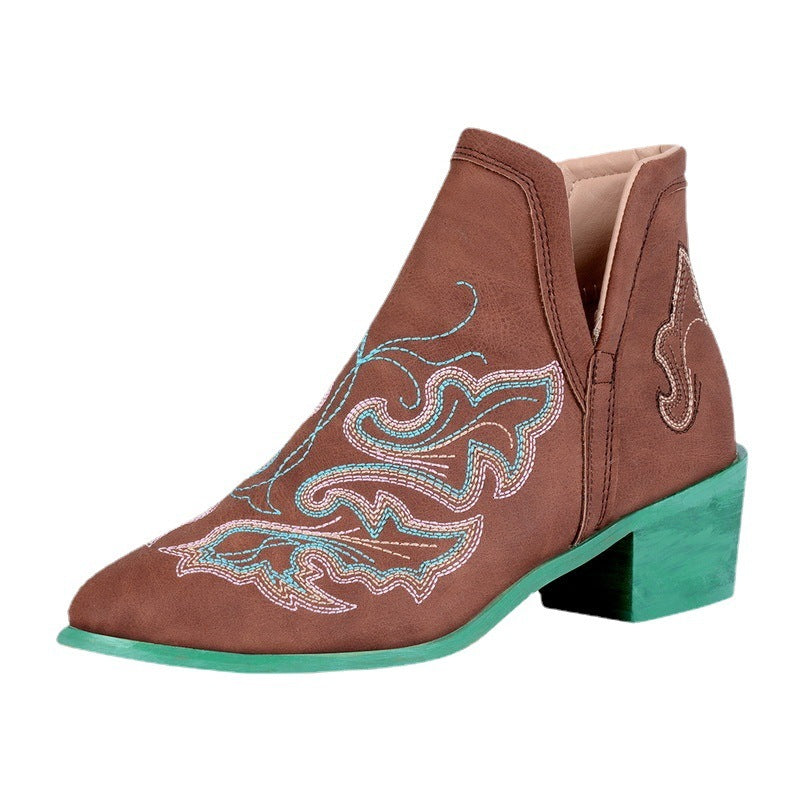 Women's Fashionable Embroidered Boots