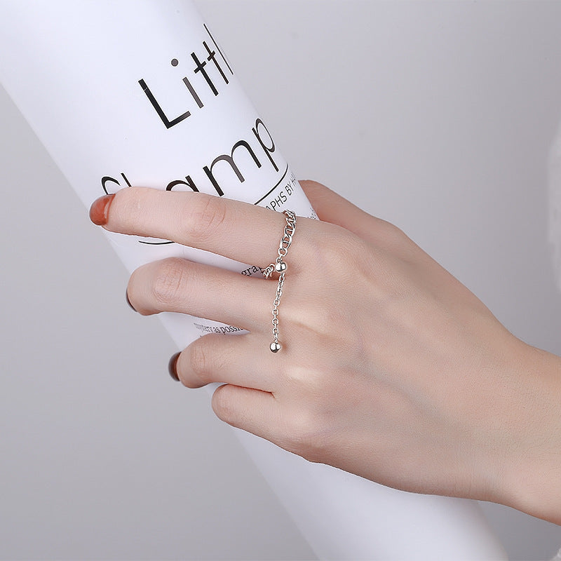 Small Pig Nose Tassel Chain Adjustable Ring