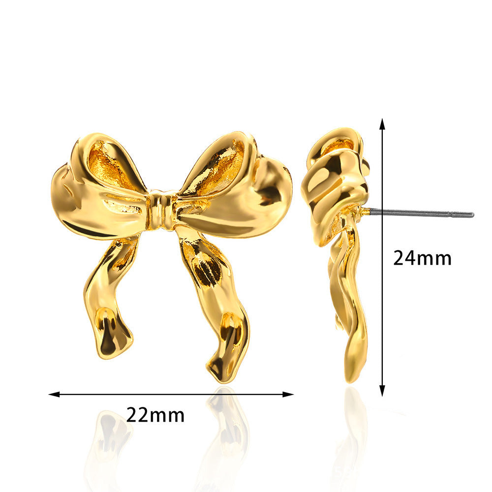 Bow Temperament Geometric Earrings Trendy Personality