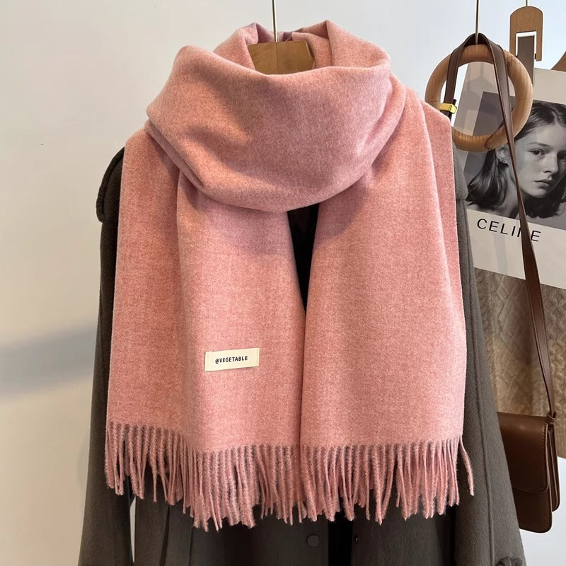 Women's Solid Color Scarf Winter All-matching High-grade Shawl