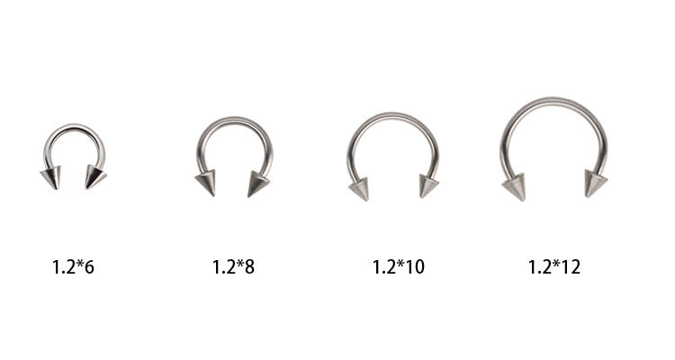 Popular 6-color Stainless Steel Pointed Nose Ring Nose Stud Basic Style Piercing Jewelry