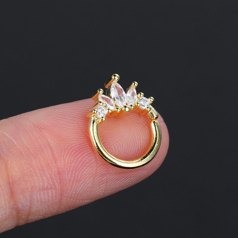 European And American Style Personalized Zircon Nose Ring