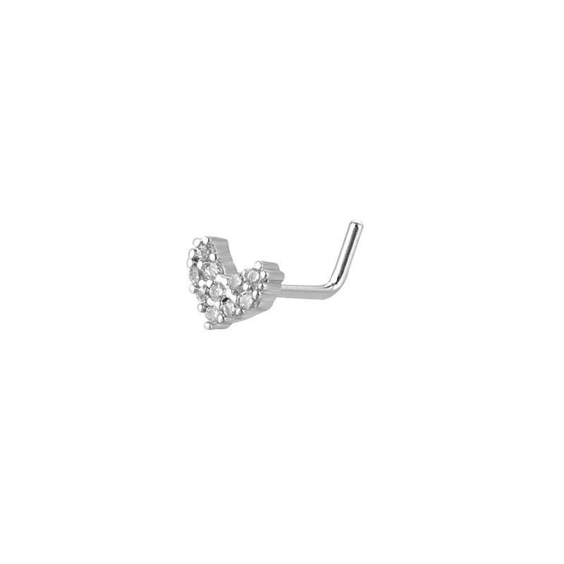 Unisex Stainless Steel Inlay Zircon Puncture Nose Ring