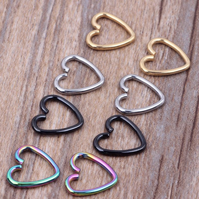 Heart-shaped Nose Clip, Nose Ring, Ear Clip, Ear Stud, Ear Bone Stud