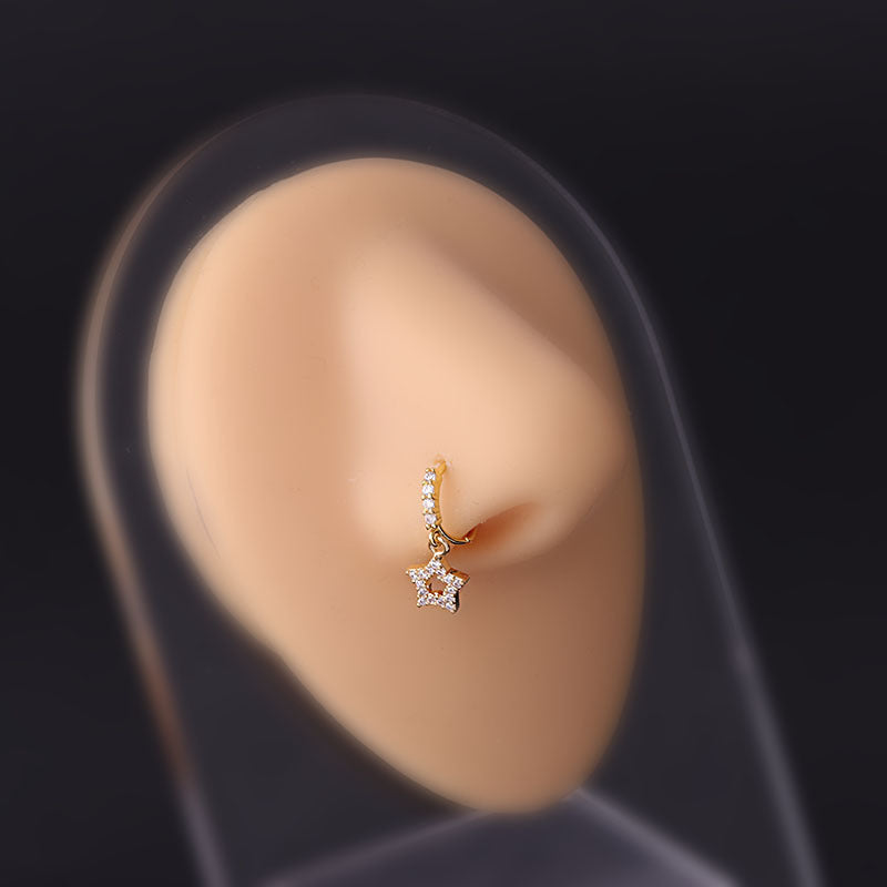 New Popular Water Drop Zircon Pendant Nose Ring