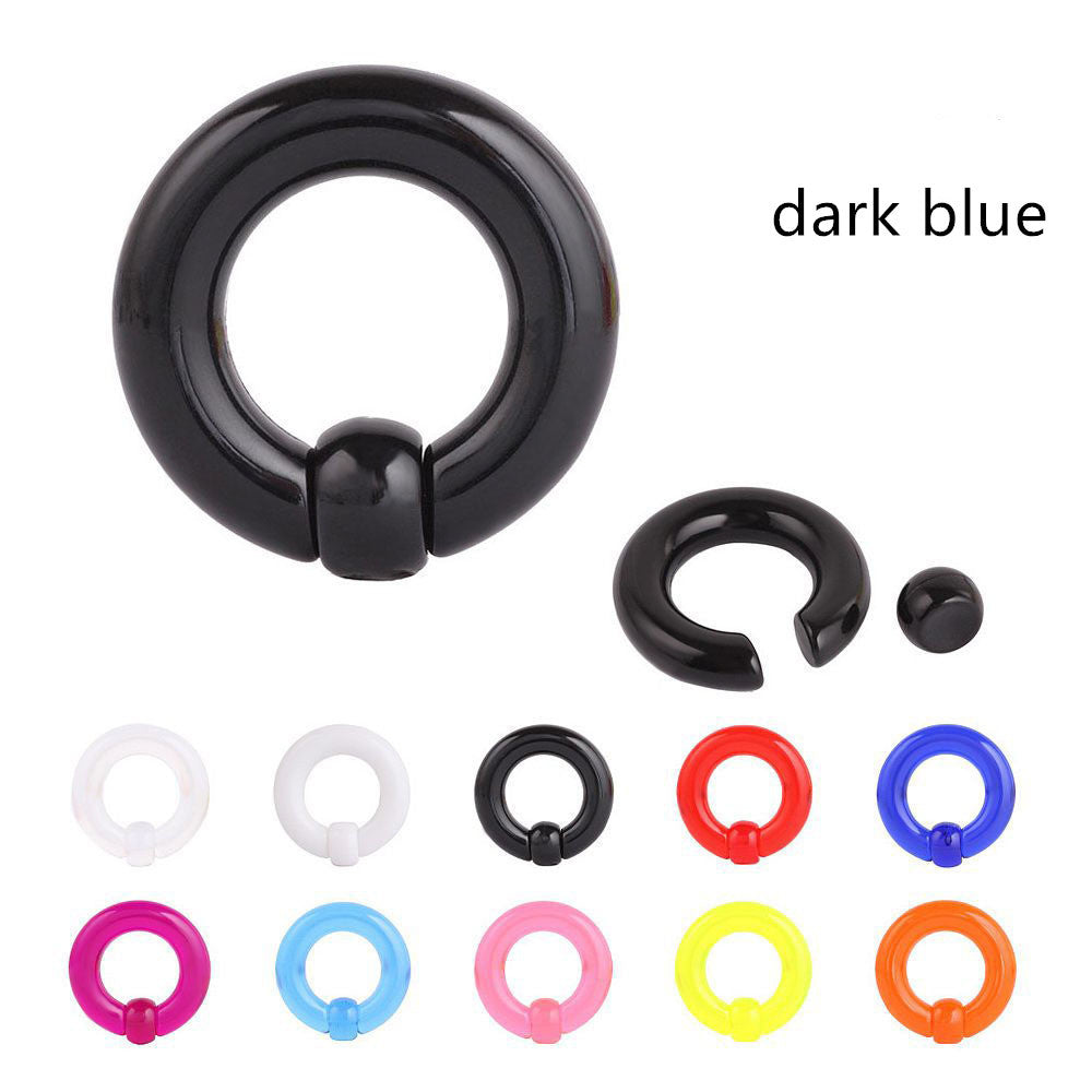 Puncture Nose Multicolor Acrylic Clip Ball Ring
