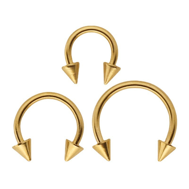 Popular 6-color Stainless Steel Pointed Nose Ring Nose Stud Basic Style Piercing Jewelry