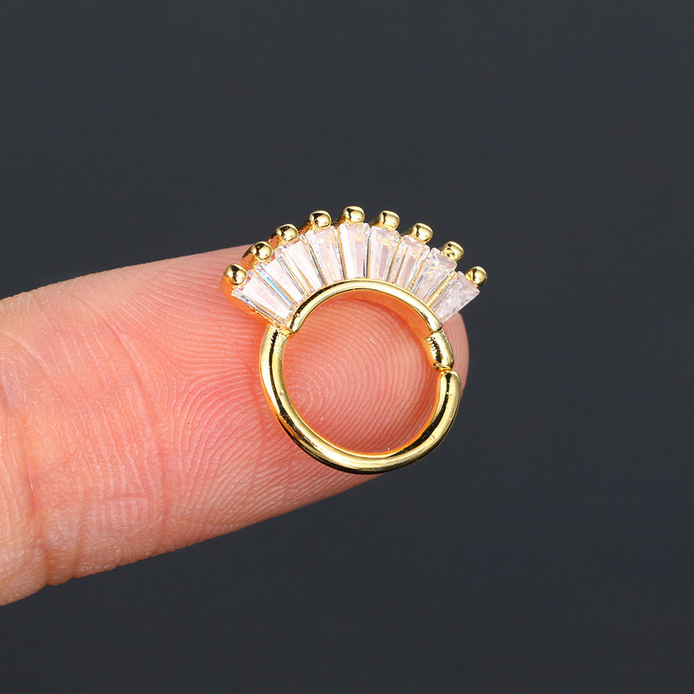 European And American Style Personalized Zircon Nose Ring