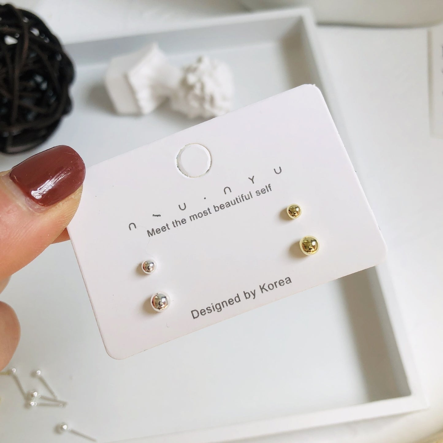 Sterling Silver Needle Mini 3-4mm Beanie Small Ear Studs