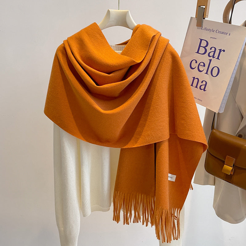 Women's Solid Color Scarf Winter All-matching High-grade Shawl