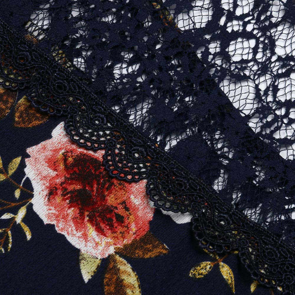 Lace Shirt Loose Floral Printed Women
